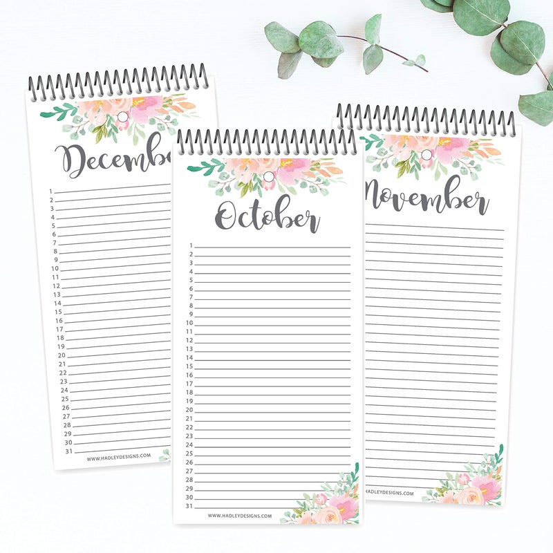 Hadley Designs Floral Perpetual Birthday, Anniversary, Special Event Reminder Calendar Book Journal for Important Family Date Day Wall Hanging, Mom Dutch Happy Bday Gift Card Planner Organizer - Image 3